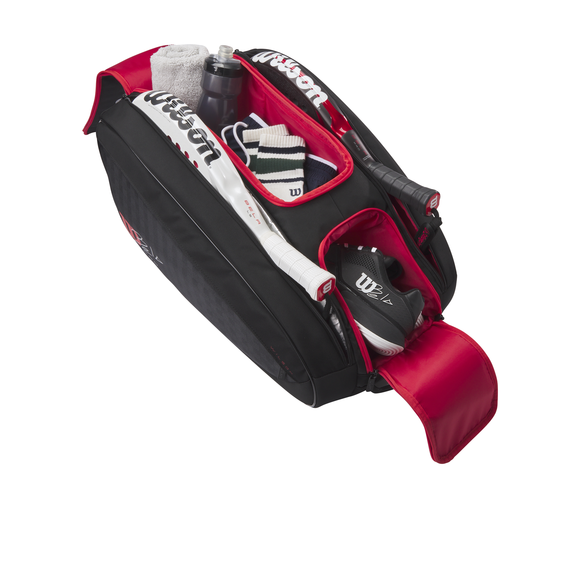 SAC DE PADEL WILSON BELA SUPER TOUR NOIR ET ROUGE