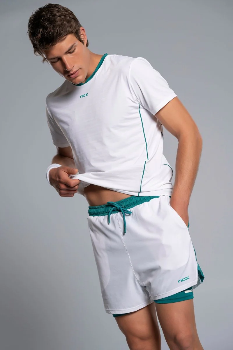 SHORT DE PADEL NOX PRO HOMME BLANC ET VERT IVOIRE 2026