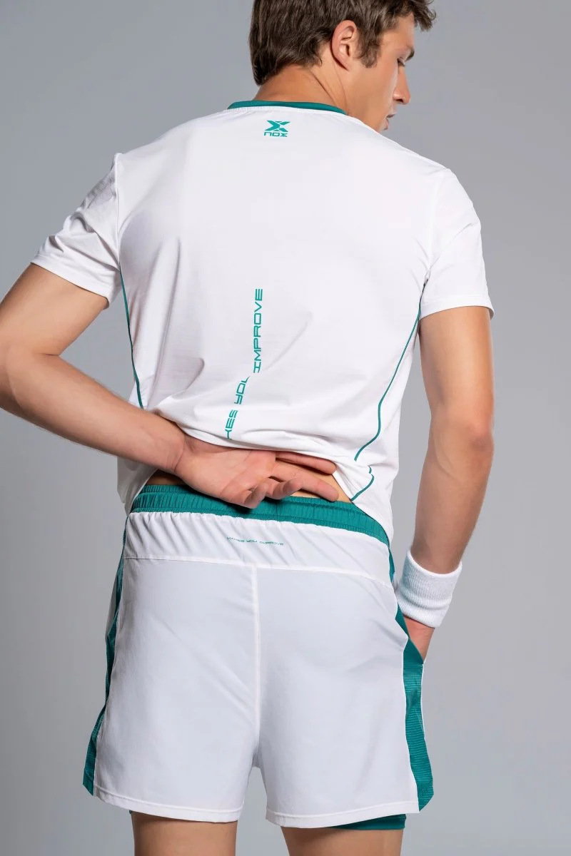 SHORT DE PADEL NOX PRO HOMME BLANC ET VERT IVOIRE 2026