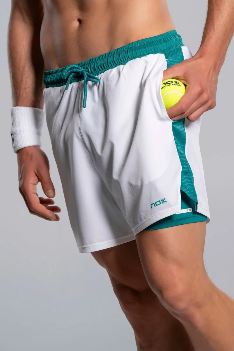 SHORT DE PADEL NOX PRO HOMME BLANC ET VERT IVOIRE 2026
